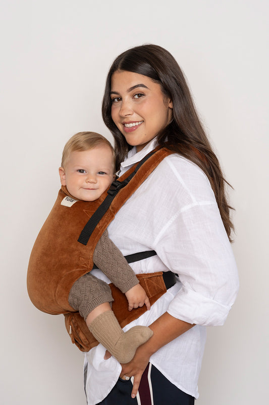 Caramel - Velour Free-to-Grow Baby Carrier