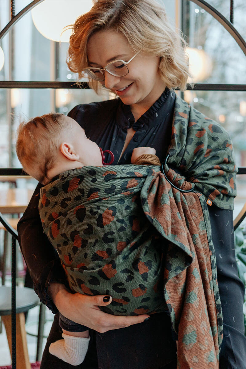 Olive Leopard Signature Woven Ring Sling